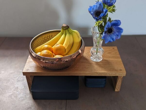 Dining table runner/centerpiece, Countertop shelf riser - Solid Oak