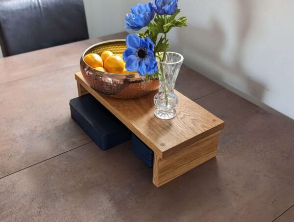 Dining table runner/centerpiece, Countertop shelf riser - Solid Oak