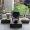 Low profile Windowsill stands, bathroom soap tray, countertop risers, ornament display shelfs, crystal display - set of 3 - Solid Oak