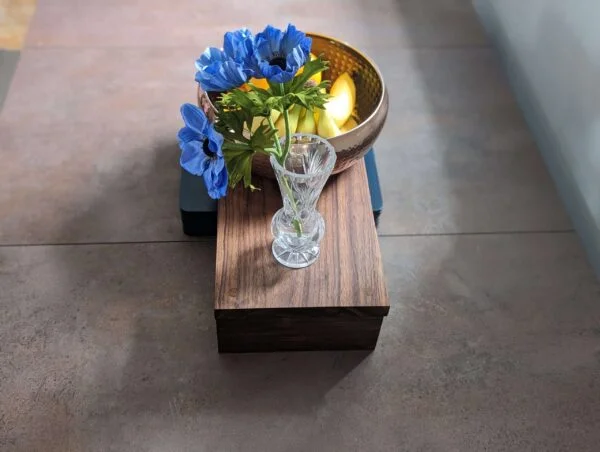 Large raised Dining table runner/centerpiece, Countertop shelf riser - Black Walnut