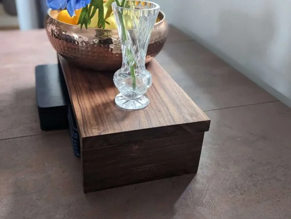 Large raised Dining table runner/centerpiece, Countertop shelf riser - Black Walnut