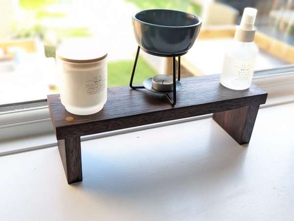 Raised Countertop shelf, kitchen stand, crystal altar, windowsill riser, bathroom shelf - Black Walnut