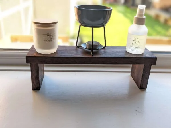 Raised Countertop shelf, kitchen stand, crystal altar, windowsill riser, bathroom shelf - Black Walnut
