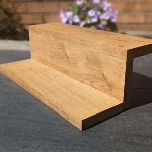 Solid Oak floating display shelf, Countertop riser stand, crystal display, windowsill stand