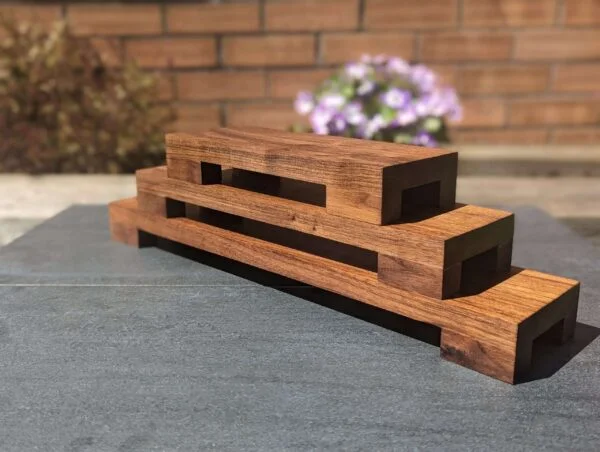 Low profile Windowsill stand/riser, bathroom and countertop shelf, plant display, shop display - Solid Black Walnut