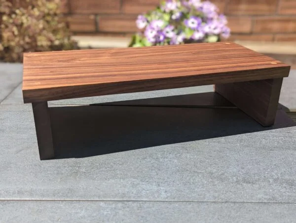 Large raised Dining table runner/centerpiece, Countertop shelf riser - Black Walnut