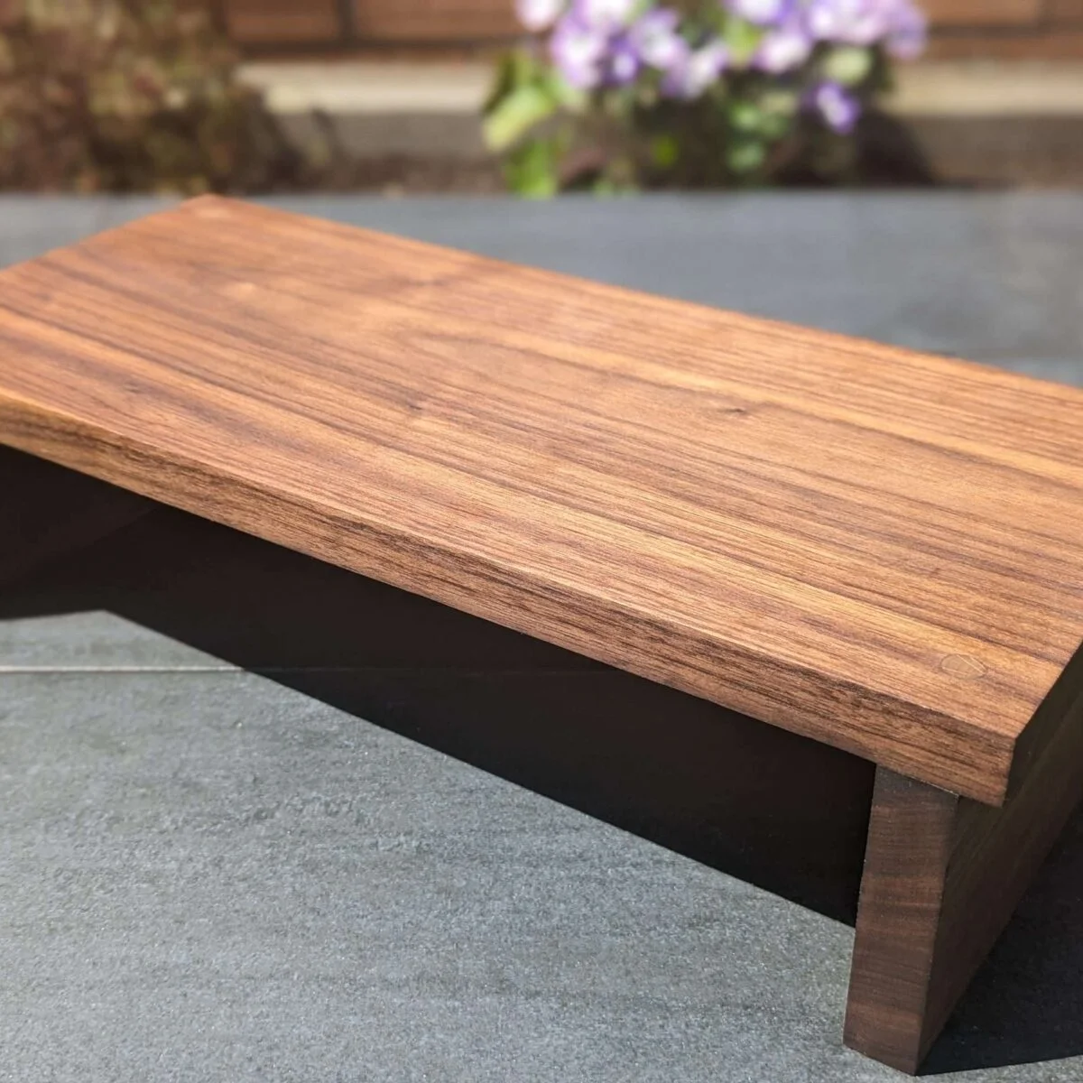 Large raised Dining table runner/centerpiece, Countertop shelf riser - Black Walnut
