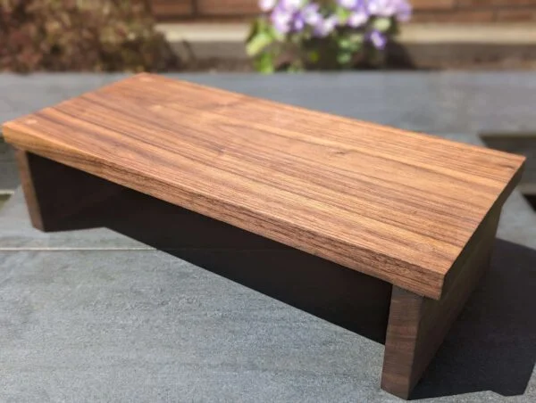 Large raised Dining table runner/centerpiece, Countertop shelf riser - Black Walnut