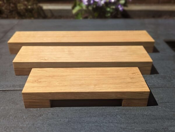 Low profile Windowsill stand, bathroom and countertop riser, plant display shelf, shop display - Solid Oak