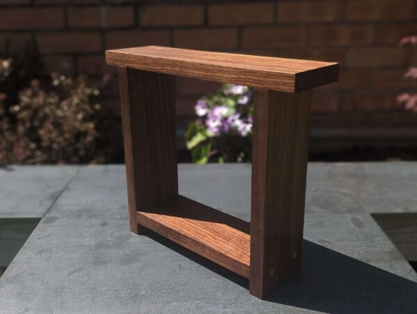 Black Walnut Square Countertop shelf stand, bathroom riser organiser, crystal display pedestal
