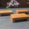 Low profile Windowsill stands, bathroom soap tray, countertop risers, ornament display shelfs, crystal display - set of 3 - Solid Oak