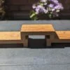 Low profile Windowsill stands, bathroom soap tray, countertop risers, ornament display shelfs, crystal display - set of 3 - Solid Oak