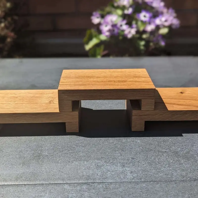 Low profile Windowsill stands, bathroom soap tray, countertop risers, ornament display shelfs, crystal display - set of 3 - Solid Oak