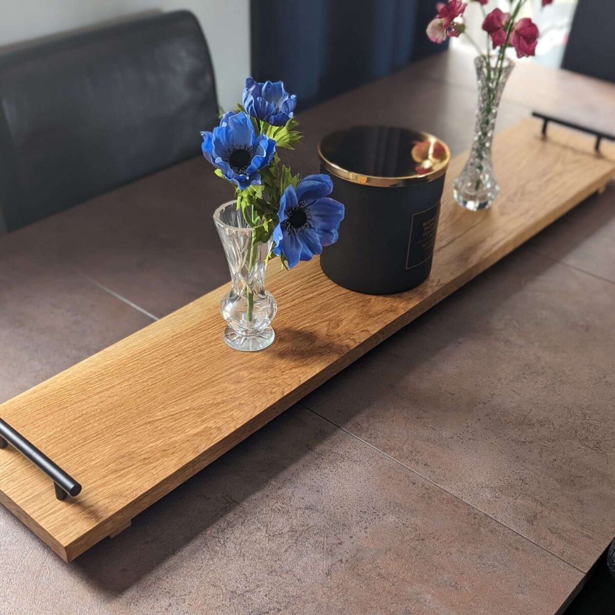Solid Oak Serving Tray, Chopping board, Grazing Board, Large Charcuterie Board, Wooden Table Runner, Table Centrepiece