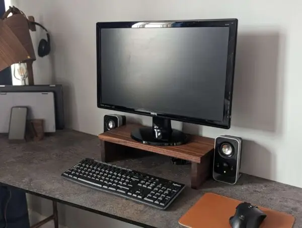 Black Walnut Desk Monitor Shelf