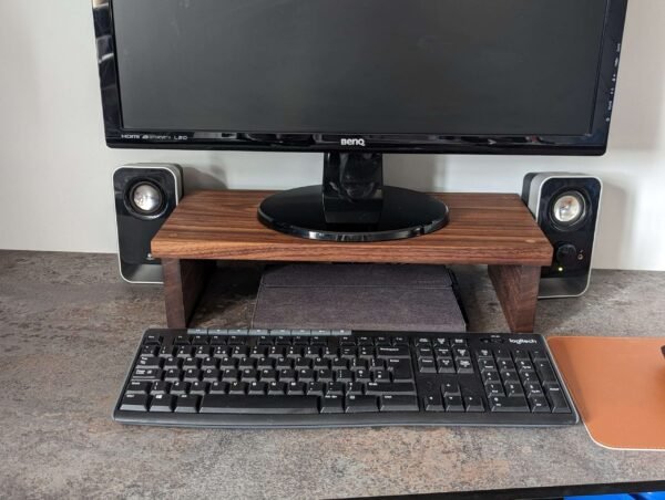 Black Walnut Desk Monitor Shelf