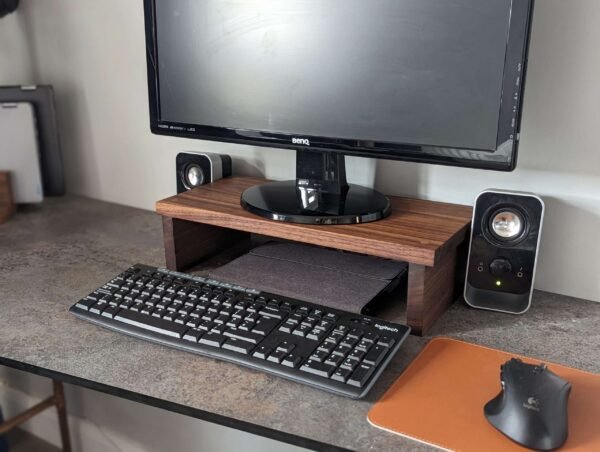 Black Walnut Desk Monitor Shelf