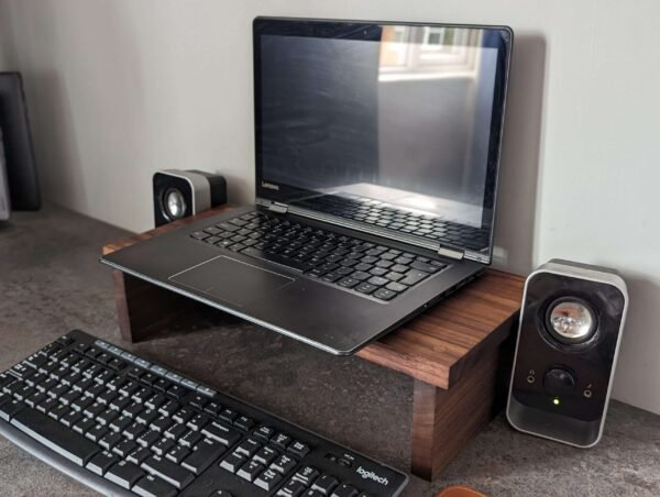 Black Walnut Desk Monitor Shelf