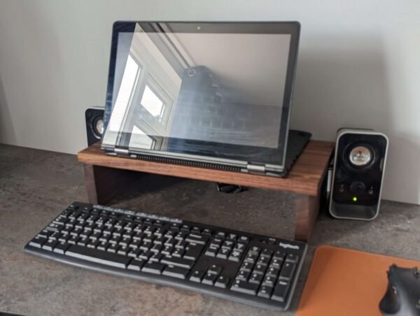 Black Walnut Desk Monitor Shelf