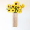 Wall vase, wall pocket plant holder, indoor planter, dried, artificial and faux flower holder - Solid Oak & Purpleheart