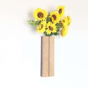 Wall vase, wall pocket plant holder, indoor planter, dried, artificial and faux flower holder - Solid Oak & Purpleheart