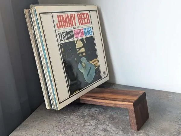 Vinyl Record Storage Stand - Solid Black Walnut