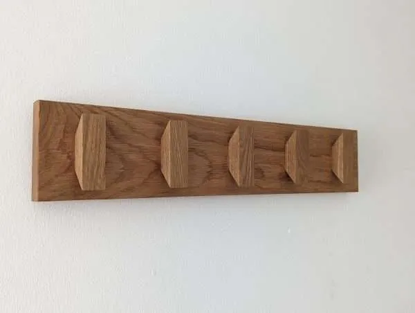 Solid Oak Coat Hooks, Wooden Coat Rack, Scandi Coat Pegs