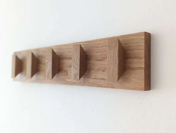 Solid Oak Coat Hooks, Wooden Coat Rack, Scandi Coat Pegs