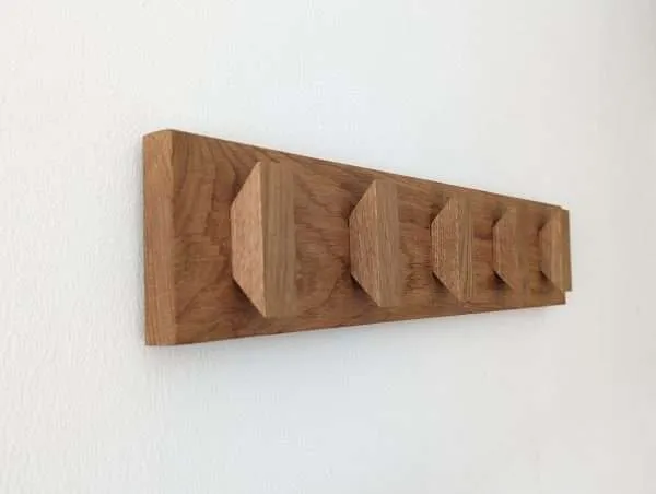 Solid Oak Coat Hooks, Wooden Coat Rack, Scandi Coat Pegs