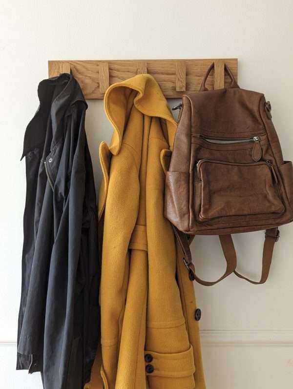 Solid Oak Coat Hooks, Wooden Coat Rack, Scandi Coat Pegs