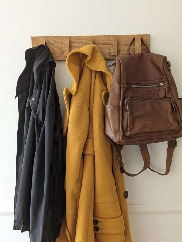 Solid Oak Coat Hooks, Wooden Coat Rack, Scandi Coat Pegs