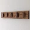 Solid Oak and Black Walnut Coat Rack, Wooden Coat Hooks, Scandi Coat Pegs