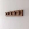 Solid Oak and Black Walnut Coat Rack, Wooden Coat Hooks, Scandi Coat Pegs