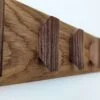 Solid Oak and Black Walnut Coat Rack, Wooden Coat Hooks, Scandi Coat Pegs