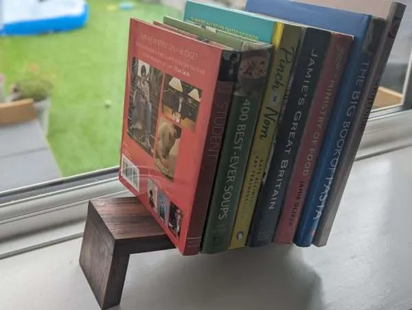 Tabletop Book Storage, Book Stand, Book Rack, Magazine Rack, Bookcase - Black Walnut