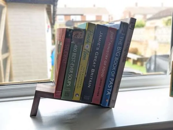Tabletop Book Storage, Book Stand, Book Rack, Magazine Rack, Bookcase - Black Walnut