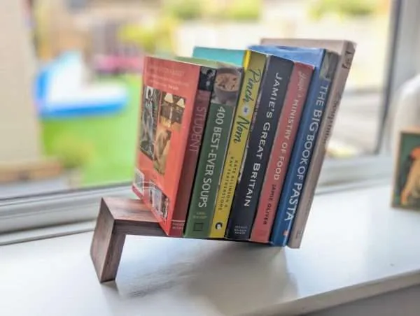 Tabletop Book Storage, Book Stand, Book Rack, Magazine Rack, Bookcase - Black Walnut