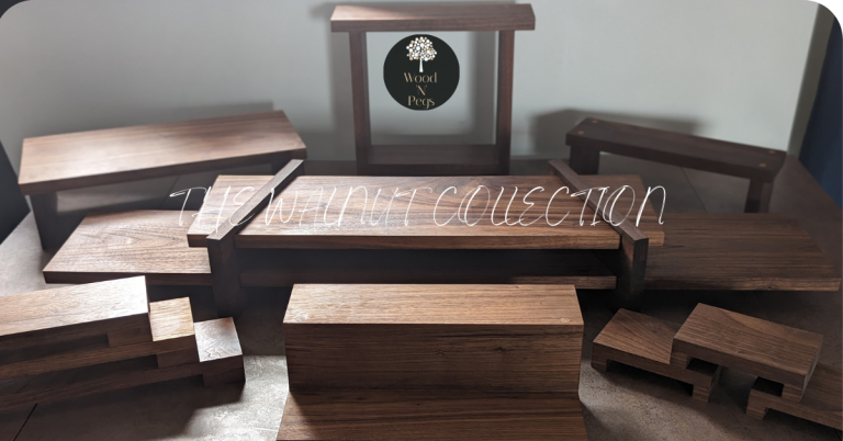 The full Walnut collection from Wood 'n' Pegs