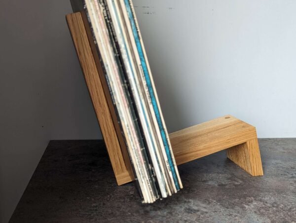 Solid Oak Vinyl Storage Stand, LP Storage Rack, 12" LP 7" Single Display Rack