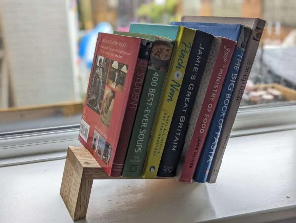Solid Oak Free standing Book/Magazine Rack, Tabletop Book Storage, Book Stand, Book Rack, Bookcase