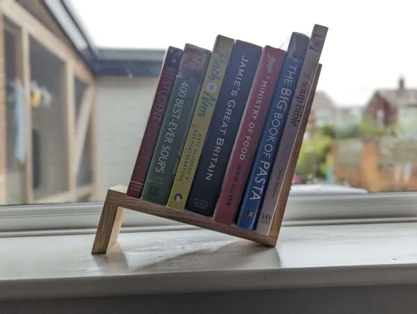Solid Oak Free standing Book/Magazine Rack, Tabletop Book Storage, Book Stand, Book Rack, Bookcase