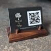 Business Card Stand, Wooden Business Card Display, Desk Accessories - Black Walnut