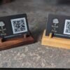 Business Card Stand, Wooden Business Card Display, Desk Accessories - Black Walnut