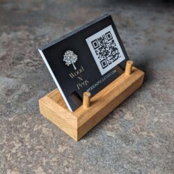 Oak business card stand