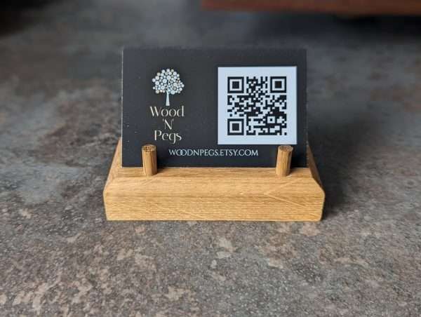 Oak business card stand