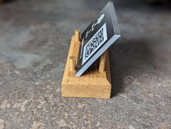 Oak business card stand