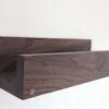 Black walnut wall mounted vinyl shelf