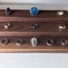 3 Tier Ring Display, Crystal Display Stand – Black Walnut