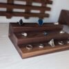 3 Tier Ring Display, Crystal Display Stand – Black Walnut
