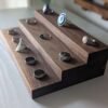 3 Tier Ring Display, Crystal Display Stand – Black Walnut